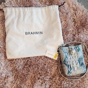 NWT: Brahmin Marley Mesmerized Melbourne Croc Leather Crossbody Bag